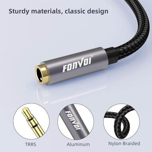 FONVOi15FT 3.5mm Aux Jack Audio Extension Cable,Male to Female,TRS Headphone Extension Cable Compatible with Heaphone, MP3 Players iPhone iPad Tablets Media Player in Saudi Arabia