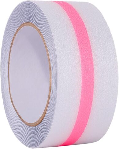 XURI Anti Slip Tape Clear Grip Tape with Blue Luminous Stripe,2Inch x 16.4Ft, Heavy Duty Non Skid Tape Waterproof,Soft,Comfortable for Bare Feet, Traction Tape for Stairs,Tread Step, Indoor, Outdoor in Saudi Arabia