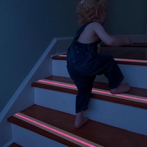 XURI Anti Slip Tape Clear Grip Tape with Blue Luminous Stripe,2Inch x 16.4Ft, Heavy Duty Non Skid Tape Waterproof,Soft,Comfortable for Bare Feet, Traction Tape for Stairs,Tread Step, Indoor, Outdoor in Saudi Arabia