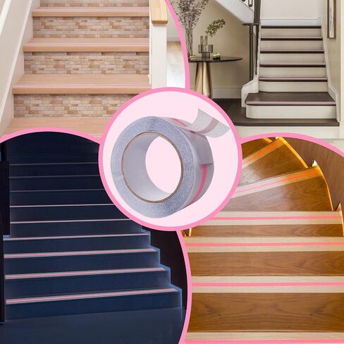 XURI Anti Slip Tape Clear Grip Tape with Blue Luminous Stripe,2Inch x 16.4Ft, Heavy Duty Non Skid Tape Waterproof,Soft,Comfortable for Bare Feet, Traction Tape for Stairs,Tread Step, Indoor, Outdoor in Saudi Arabia