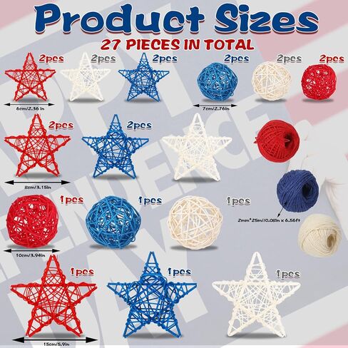 ZhouBoat 27 Pcs Wicker Rattan Balls Decorative Balls Decorative for Bowls Table Decor Star Shaped for Wedding Party, Potpourri Decor in Saudi Arabia