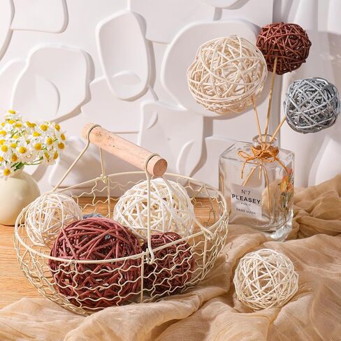 ZhouBoat 27 Pcs Wicker Rattan Balls Decorative Balls Decorative for Bowls Table Decor Star Shaped for Wedding Party, Potpourri Decor in Saudi Arabia