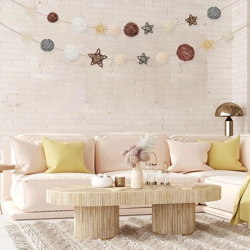 ZhouBoat 27 Pcs Wicker Rattan Balls Decorative Balls Decorative for Bowls Table Decor Star Shaped for Wedding Party, Potpourri Decor in Saudi Arabia