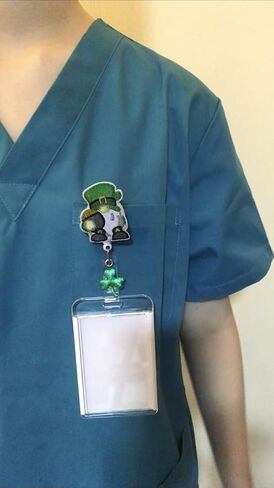 St. Patrick's Day Irish Nurse Badge Reel, Holiday Retractable Name Card Badge Holder Reel with Alligator Clip, 24 inches Thick Pull Cord in Saudi Arabia