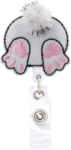 Easter Bunny Badge Reel, Retractable Name Card Badge Holder Reel with Alligator Clip, 24 inches Thick Pull Cord in Saudi Arabia