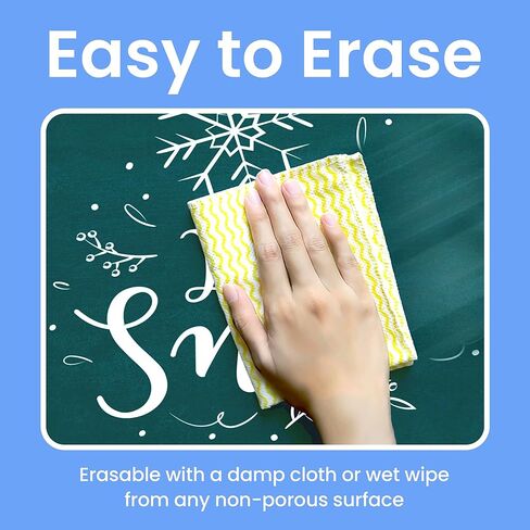 BIGTHUMB Liquid Chalk Markers Erasable Window Paint Pen: 15mm Jumbo Wet Erase Glass Washable Markers Large Wide Tip 1 Black 2 White Chalk Markers for Chalkboard Blackboard Mirror Auto Car in Kuwait