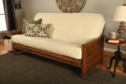 Canton Futon Cover Only Blended Cotton Felt Fits 6 to 8 inch Mattress Zippered Slipcover (Cream, Full Size) in Kuwait