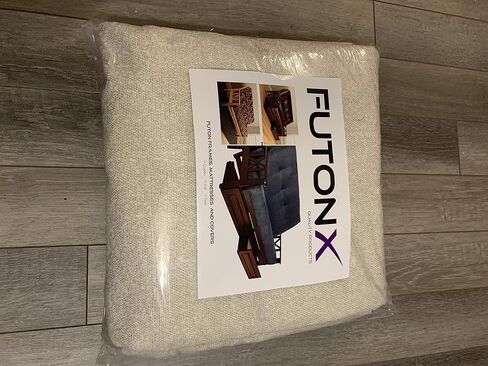 Canton Futon Cover Only Blended Cotton Felt Fits 6 to 8 inch Mattress Zippered Slipcover (Cream, Full Size) in Kuwait