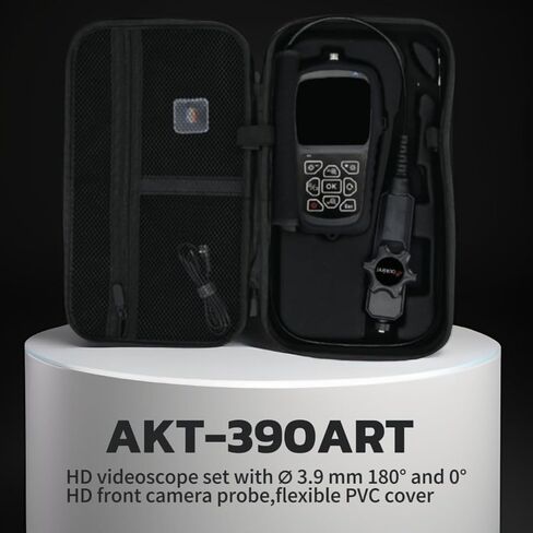 aokiinn 0.15in (3.9mm) FHD Digital Articulating Endoscope | 1920 x 1080 Resolution | 3.5" IPS Screen | 180° Screen Rotation | IP67 Waterproof Probe | 3-Step Digital Zoom and Dimmable Light in Saudi Arabia