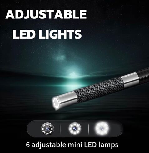aokiinn 0.15in (3.9mm) FHD Digital Articulating Endoscope | 1920 x 1080 Resolution | 3.5" IPS Screen | 180° Screen Rotation | IP67 Waterproof Probe | 3-Step Digital Zoom and Dimmable Light in Saudi Arabia