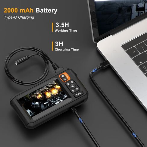 UNNGEIGEI Borescope Camera with Light, 4.3" HD Endoscope Camera with 16.5FT Semi-Rigid Cord, IP67 Waterproof Sewer Inspection Camera, Snake Camera for Plumbing Drain Wall Inspection, Gadgets for Men in Kuwait