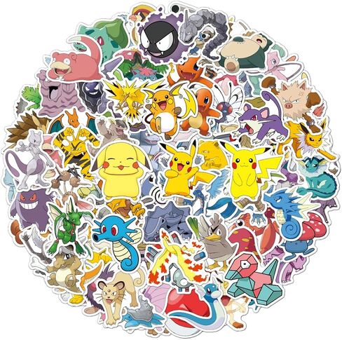 100 Cute Vinyl Stickers - Cartoon Characters, Children's Accessories, Perfect for Christmas, Halloween, Easter, Birthday and Party Gifts in Saudi Arabia