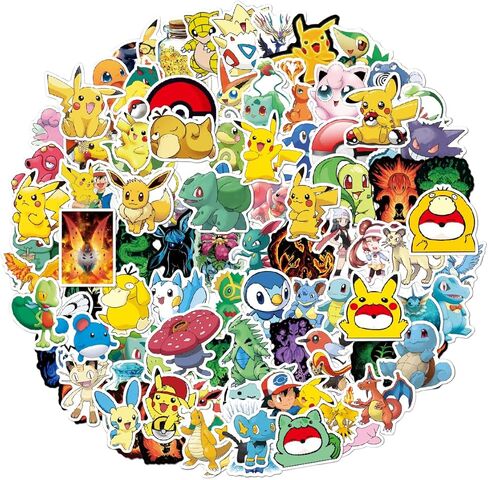 100 Cute Vinyl Stickers - Cartoon Characters, Children's Accessories, Perfect for Christmas, Halloween, Easter, Birthday and Party Gifts in Saudi Arabia