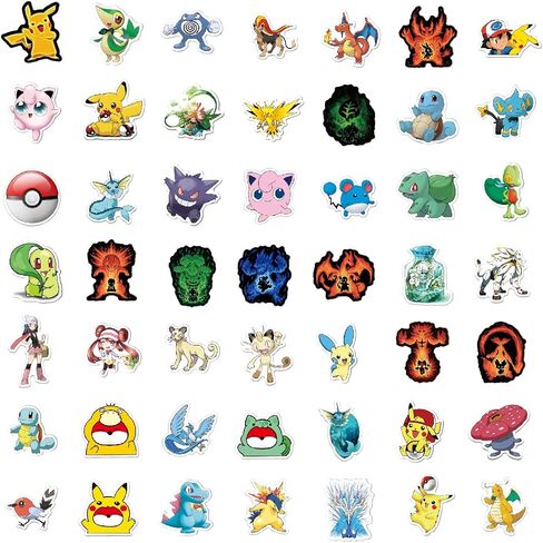 100 Cute Vinyl Stickers - Cartoon Characters, Children's Accessories, Perfect for Christmas, Halloween, Easter, Birthday and Party Gifts in Saudi Arabia