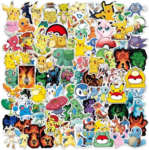 100 Cute Vinyl Stickers - Cartoon Characters, Children's Accessories, Perfect for Christmas, Halloween, Easter, Birthday and Party Gifts in Saudi Arabia