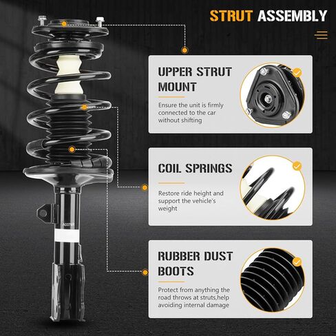 دعامات أمامية ممتصة للصدمات مجموعة وصلات شريطية مناسبة لسيارة Toyota Prius 2004 2005 2006 2007 2008 2009، استبدال 172358 172357 K90433 (4 قطع) in Kuwait