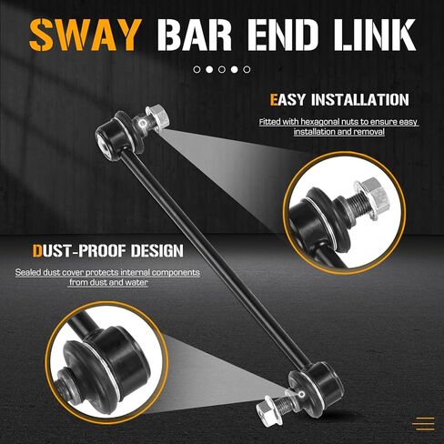 دعامات أمامية ممتصة للصدمات مجموعة وصلات شريطية مناسبة لسيارة Toyota Prius 2004 2005 2006 2007 2008 2009، استبدال 172358 172357 K90433 (4 قطع) in Kuwait