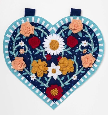 Bucilla Felt Applique Wall Hanging Kit, 14.75" x 14.75", Spring Hearts w/ 3D Flowers in Saudi Arabia