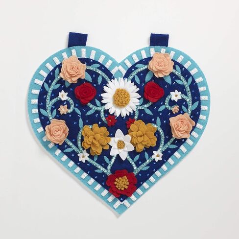 Bucilla Felt Applique Wall Hanging Kit, 14.75" x 14.75", Spring Hearts w/ 3D Flowers in Saudi Arabia