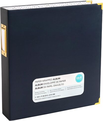We R Memory Keepers Navy D-Ring Album 8.5X11، الحرف الفنية الخياطة سكرابوكينغ اليومية الطباعة الطباعة ورقة الحرف المكتبية بطاقة المنزل DIY بطاقة صنع متجر ذكريات الصور إنشاء تذكر in Kuwait