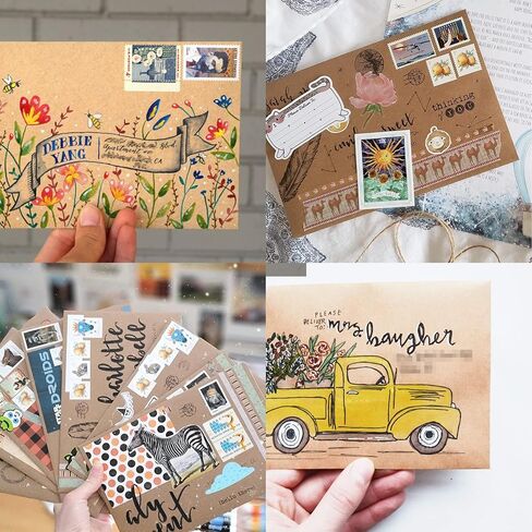 200 Pcs A6 Invitation Envelopes in Brown Kraft Peel & Seal Self-Seal 4 3/4 x 6 1/2 Square Flap Envelopes 100lb.for Wedding Shower Graduation Invitation Announcement Mailing 4 x 6 Photo Greeting Card in Saudi Arabia