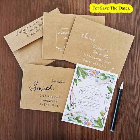 200 Pcs A6 Invitation Envelopes in Brown Kraft Peel & Seal Self-Seal 4 3/4 x 6 1/2 Square Flap Envelopes 100lb.for Wedding Shower Graduation Invitation Announcement Mailing 4 x 6 Photo Greeting Card in Saudi Arabia
