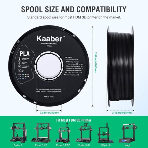Kaaber 1.75mm PLA 3D Printer Filament,Purple 3D Printing Filament 1kg Spool-Dimensional Accuracy +/- 0.03mm Fit Most FDM Printer,Tangle-Free 3D Printing PLA Filament in Saudi Arabia