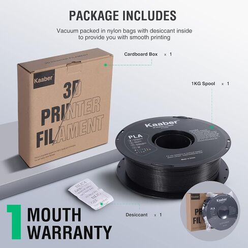 Kaaber 1.75mm PLA 3D Printer Filament,Purple 3D Printing Filament 1kg Spool-Dimensional Accuracy +/- 0.03mm Fit Most FDM Printer,Tangle-Free 3D Printing PLA Filament in Saudi Arabia