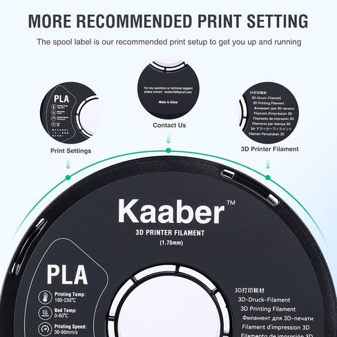 Kaaber 1.75mm PLA 3D Printer Filament,Purple 3D Printing Filament 1kg Spool-Dimensional Accuracy +/- 0.03mm Fit Most FDM Printer,Tangle-Free 3D Printing PLA Filament in Saudi Arabia