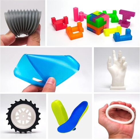 eSUN TPU 95A Filament 1.75mm، خيوط طابعة مرنة ثلاثية الأبعاد TPU، دقة الأبعاد +/- 0.05 مم، بكرة 1 كجم (2.2 رطل) خيوط طباعة ثلاثية الأبعاد للطابعات ثلاثية الأبعاد، أسود in Saudi Arabia