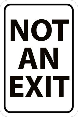 NMC TM225J Traffic Sign, Legend "NOT AN EXIT", 18" Length x 24" Height, Engineer Grade Prismatic Reflective Aluminum 0.080, Black On White in Saudi Arabia