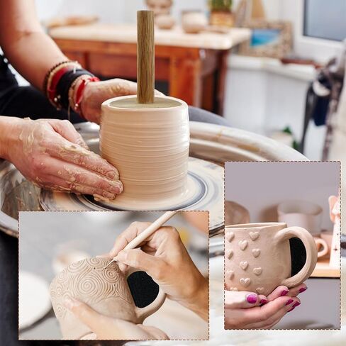 3 قطع من قوالب الفخار و12 قطعة من قوالب مقبض كوب الفخار، وقوالب كوب الفخار، أدوات الفخار لقوالب السيراميك الطينية، أدوات الفخار، أدوات الطين، أدوات تشكيل مقبض الكوب لكوب السيراميك (2.3/2.7/3.1 بوصة) in Kuwait