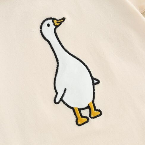 Baby Girl Boy Summer Romper Short Sleeve Farm Animal Goose/Chicken Embroidery Print Bodysuit Unisex Newborn Clothes in Saudi Arabia