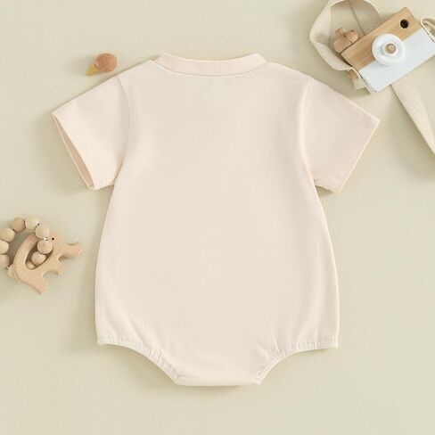 Baby Girl Boy Summer Romper Short Sleeve Farm Animal Goose/Chicken Embroidery Print Bodysuit Unisex Newborn Clothes in Saudi Arabia