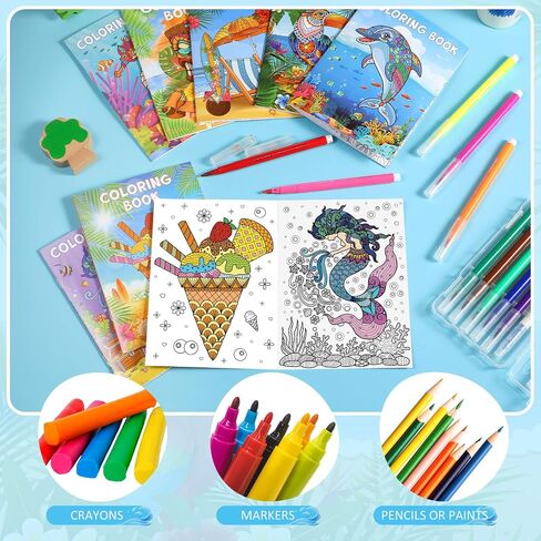 Pasimy 24 Pack Summer Coloring Books Bulk Mandala Tropical Coloring Book for Boys Girls Adults Luau Hawaiian Flamingo Summer Beach Baby Shower Birthday Party Favors Gift Bag Fillers Supplies, 8 Styles in Saudi Arabia
