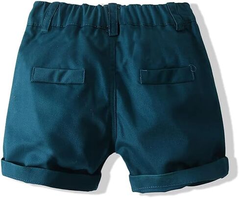 قميص منسوج منقوش بأكمام قصيرة للأولاد من Abolai مع ربطة عنق + مجموعة ملابس قصيرة in Kuwait