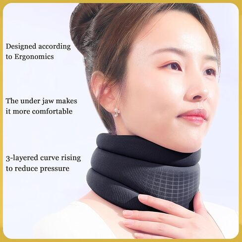 bpuo عنق الرحم دعامة الرقبة المضادة للشخير، طوق عنق الرحم الناعم لألم الرقبة النوم، دعم الرقبة لتوقف التنفس أثناء النوم قابل للتعديل، عنق الرحم الصحيح قوس الرقبة لمكتب الجلوس الموقف in Kuwait