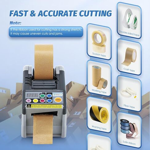 موزع شريط أوتوماتيكي بغطاء قلاب من فريفريجو، آلة قطع الشريط مع وضع دورة مطور بـ 6 أطوال، مناسب لشريط/شريط بطول 6-60 مم، الحد الأقصى للقطع 999 مم، عجلة سيليكون in Kuwait