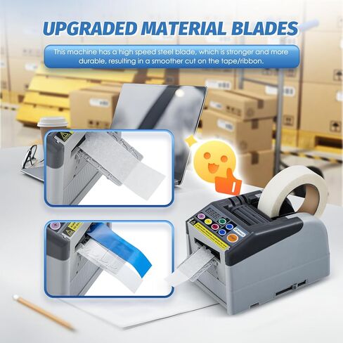 موزع شريط أوتوماتيكي بغطاء قلاب من فريفريجو، آلة قطع الشريط مع وضع دورة مطور بـ 6 أطوال، مناسب لشريط/شريط بطول 6-60 مم، الحد الأقصى للقطع 999 مم، عجلة سيليكون in Kuwait