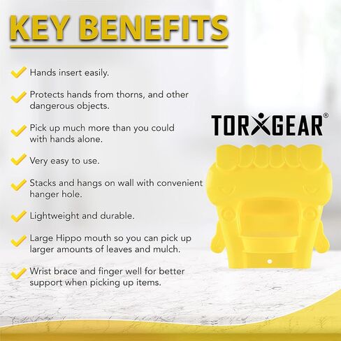 Torxgear - Kids & Small Adult Leaf Claws Hand Rake Scoops - Hand Size XS-Medium - Gardening Tools for Picking up Leaves, Garden Debris, or Mulch Cleanup - Kid-Friendly Lawn & Garden Tool in Saudi Arabia