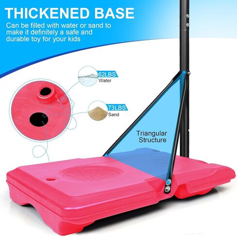 ROCKINGRUN Portable Basketball Hoop Stand,Height Adjustable 5.6 to 7ft,28 Inch Backboard,Kids Portable Basketball Goal System with Stable Base and Wheels for Indoor Outdoor Teenagers Youth ﻿ in Saudi Arabia