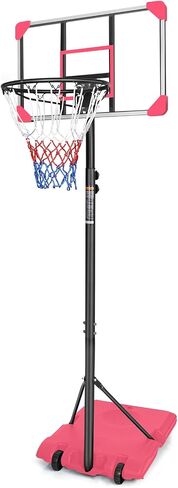 ROCKINGRUN Portable Basketball Hoop Stand,Height Adjustable 5.6 to 7ft,28 Inch Backboard,Kids Portable Basketball Goal System with Stable Base and Wheels for Indoor Outdoor Teenagers Youth ﻿ in Saudi Arabia