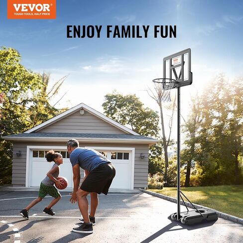 VEVOR Basketball Hoop Outdoor 4-10ft Adjustable Height, 44inch PC Backboard, Basketball Hoop & Goal for Kids/Adults Indoor/Outdoor/Swimming Pool in Saudi Arabia