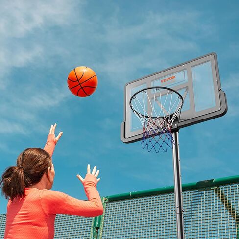 VEVOR Basketball Hoop Outdoor 4-10ft Adjustable Height, 44inch PC Backboard, Basketball Hoop & Goal for Kids/Adults Indoor/Outdoor/Swimming Pool in Saudi Arabia