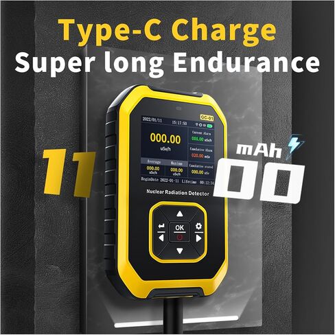 كاشف الإشعاع النووي Geiger Counter، شاشة LCD ملونة 3 أنواع إنذار، جهاز قياس الإشعاع المحمول باليد بيتا جاما الأشعة السينية القابلة لإعادة الشحن للكشف عن الإشعاع في المياه النووية والمأكولات البحرية in Kuwait