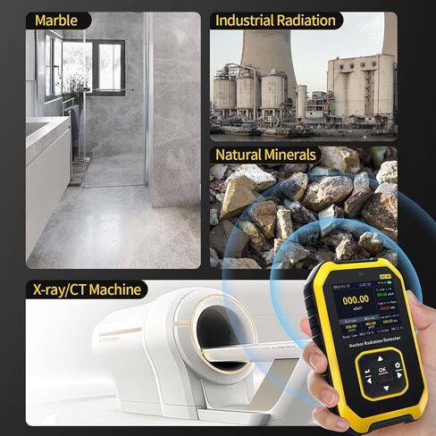 كاشف الإشعاع النووي Geiger Counter، شاشة LCD ملونة 3 أنواع إنذار، جهاز قياس الإشعاع المحمول باليد بيتا جاما الأشعة السينية القابلة لإعادة الشحن للكشف عن الإشعاع في المياه النووية والمأكولات البحرية in Kuwait