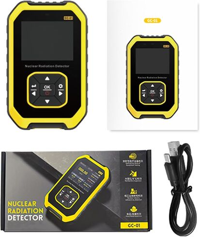 كاشف الإشعاع النووي Geiger Counter، شاشة LCD ملونة 3 أنواع إنذار، جهاز قياس الإشعاع المحمول باليد بيتا جاما الأشعة السينية القابلة لإعادة الشحن للكشف عن الإشعاع في المياه النووية والمأكولات البحرية in Kuwait
