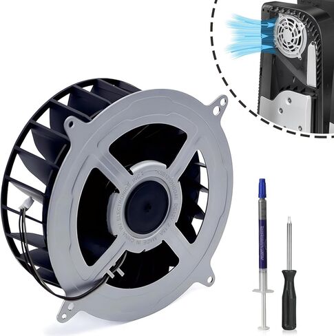 استبدال MEGAttA لمروحة التبريد الداخلية لجهاز Sony PS5 Cooling Fan Playstation 5 PS5 Series 23 Blades 12V 2.15A Silence Cooler PS5 CPU Cooling Fan (مع ملحقات مفك البراغي T8) in Kuwait