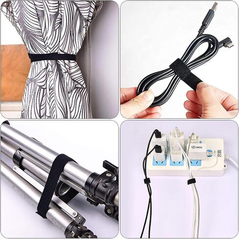 1"x32ft Hook and Loop Straps with 50 Metal Buckles, Cut-to-Length Cinch Strap Heavy Duty Reusable Nylon Securing Cord Ties Fastening Cable Straps for Home Office Outdoor Camping Storage Organizer in Kuwait