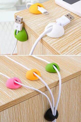 مشابك كابلات، منظم سلك حامل كابل USB، مشابك سلك، منظم إدارة الكابلات، منظمات الكابلات، عبوتان حامل سلك لطيف لمكتب المنزل والسيارة in Kuwait